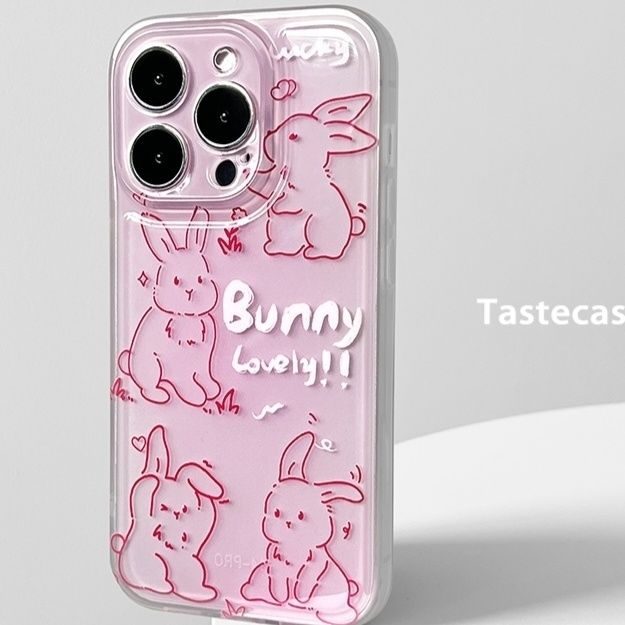 Girl pink cute bunny iPhone14PRO mobile phone case XR anti-fall 13/12 Apple 11 transparent x soft shell 7 female