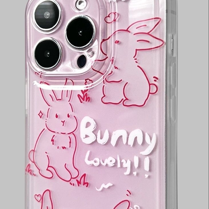 Girl pink cute bunny iPhone14PRO mobile phone case XR anti-fall 13/12 Apple 11 transparent x soft shell 7 female