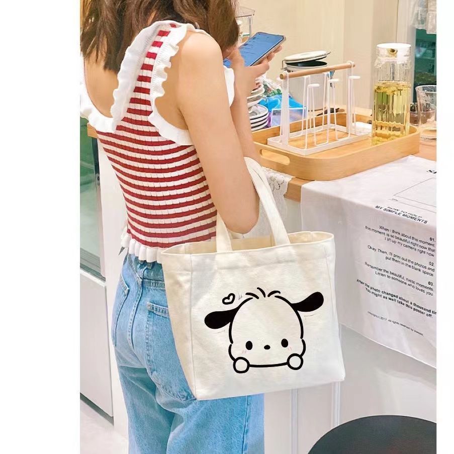 Handbag new style bag women's high-end canvas bag female student Korean version lunch bag cosmetic bag lunch box portable