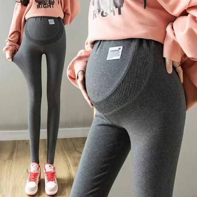 Pure cotton maternity pants autumn and winter outer wear adjustable early pregnancy leggings big belly pregnant women pants winter plus cashmere