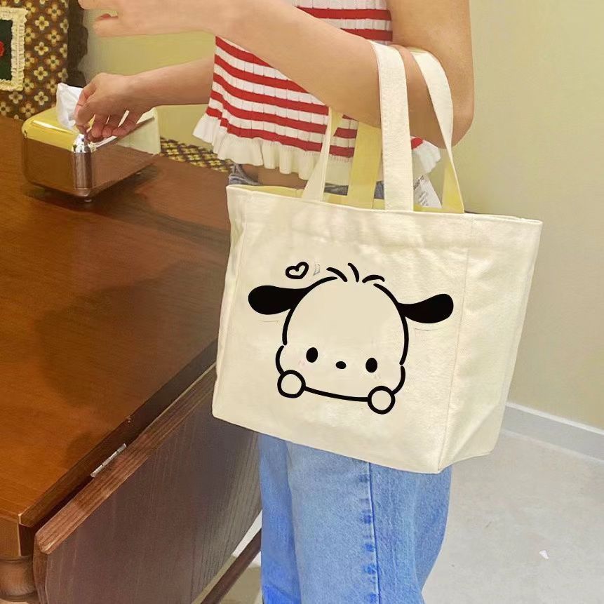 Handbag new style bag women's high-end canvas bag female student Korean version lunch bag cosmetic bag lunch box portable