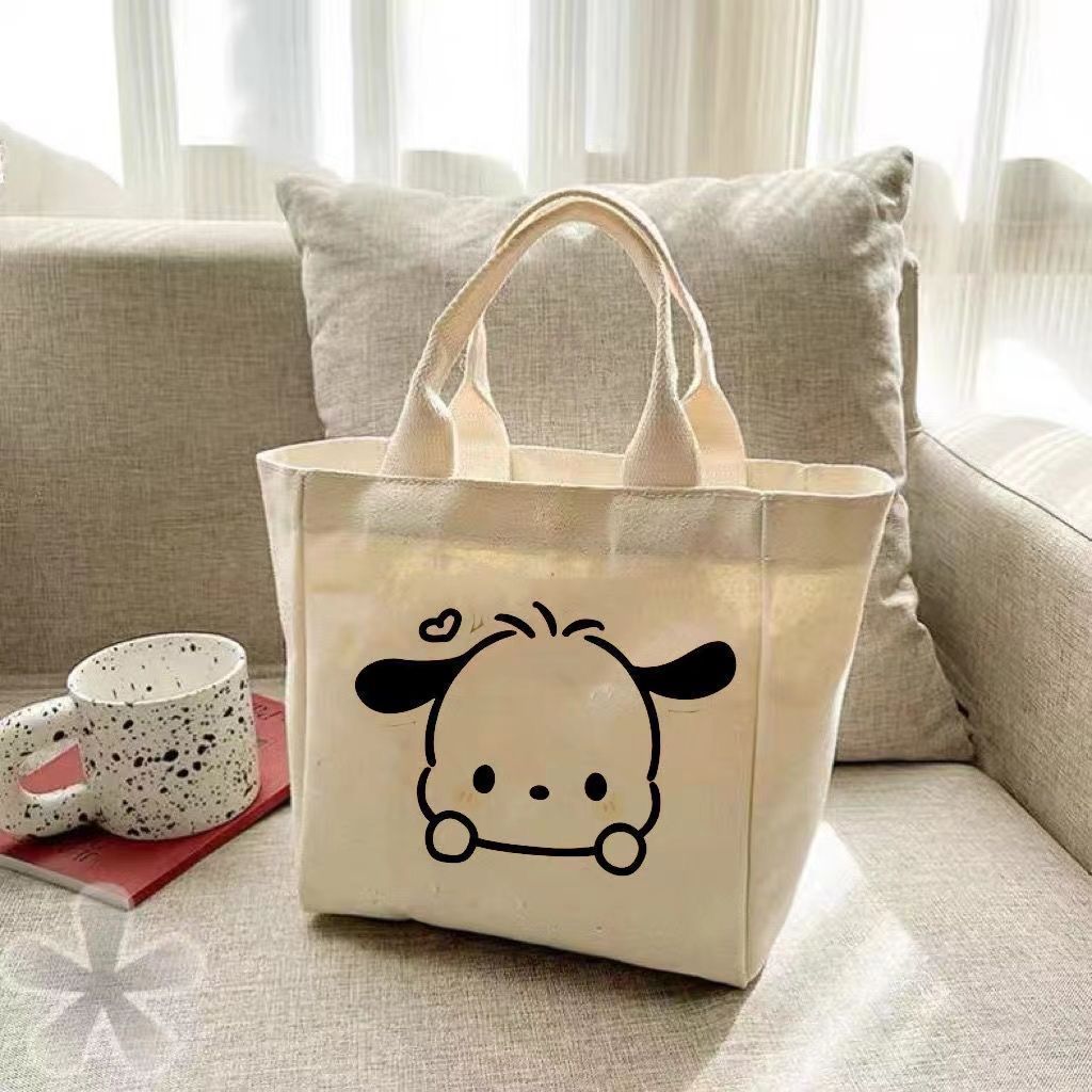 Handbag new style bag women's high-end canvas bag female student Korean version lunch bag cosmetic bag lunch box portable