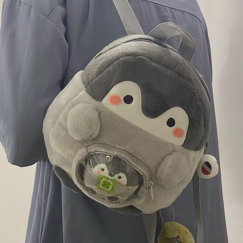 企鵝雙肩背包可愛卡通jk少女玩偶包痛包公仔毛絨休閒迷你小書包