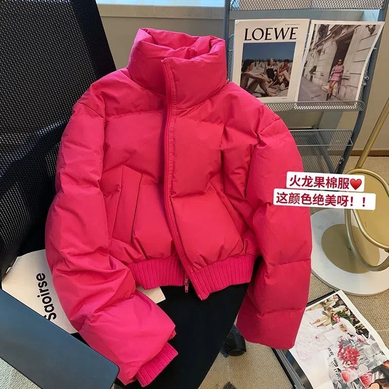 立領加厚棉服外套女冬季新款2023冬季小眾ins麵包服時尚棉襖棉衣