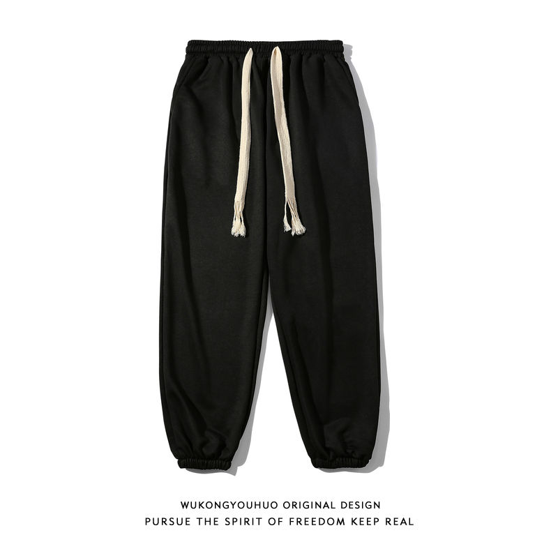 Trendy trousers men's summer American style trousers Japanese original high street trousers loose large size sports casual trousers