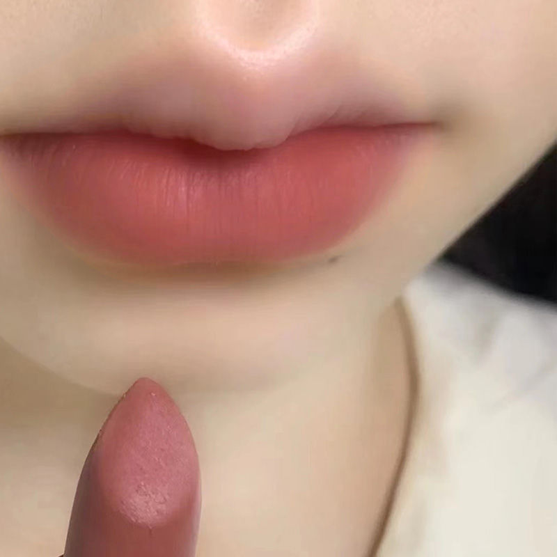 軟萌乖乖女!凌亂早八素顏裸色口紅霧面啞光唇膏不掉色學生黨平價