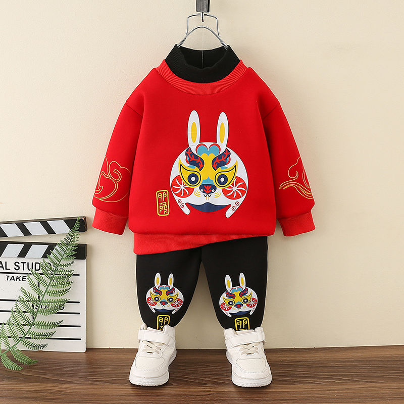 Baby Tang Suit Boys Year-old Dress Rabbit Year Suit Children Rabbit New Year Greetings Girls Festive Chinese New Year Dress National Style