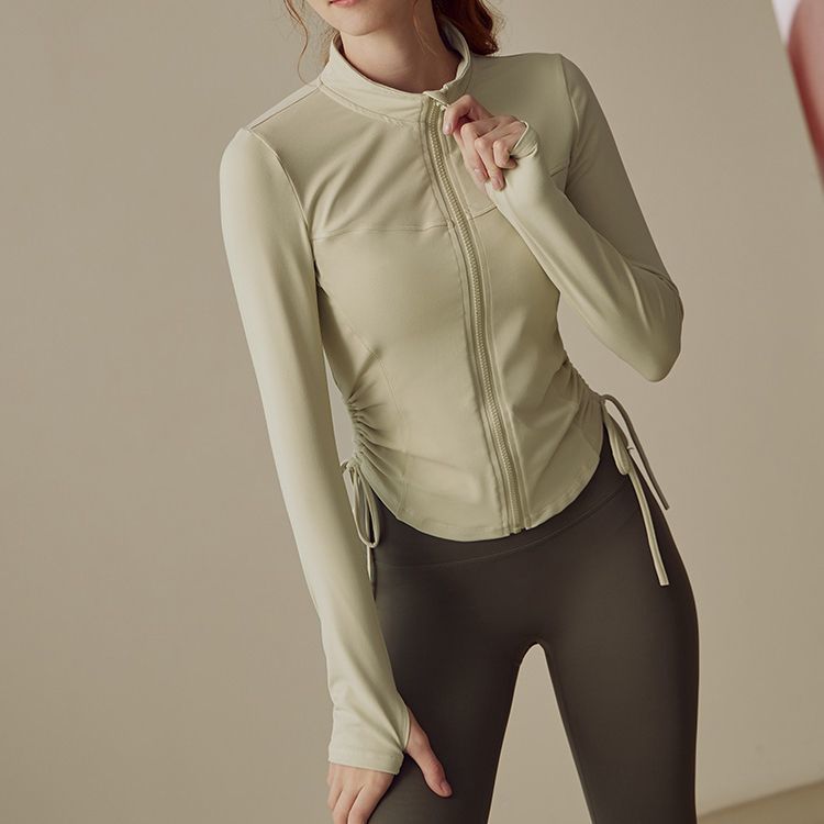 瑜伽服女長袖運動外套上衣秋冬專業健身服速干跑步訓練夾克高級感