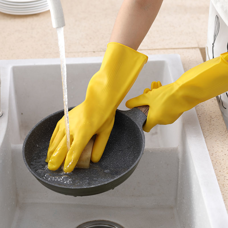 牛筋洗碗手套橡胶乳胶手套男女干活洗衣防水胶皮家务厨房劳保手套