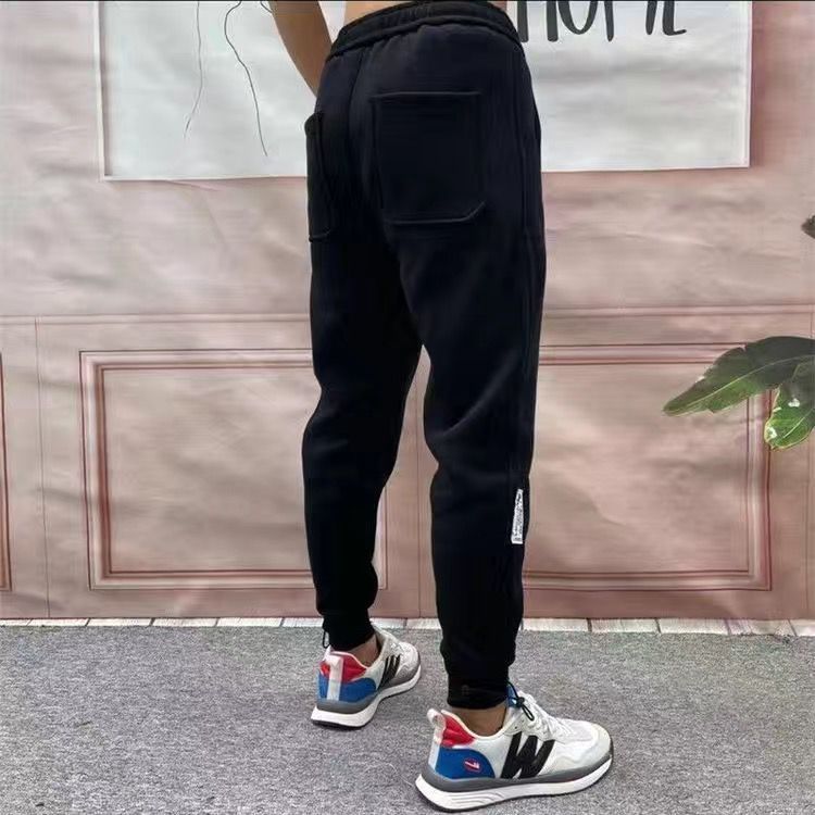 Spring and summer  new stretch casual pants men's sports pants large size slim fashion versatile long pants with leggings