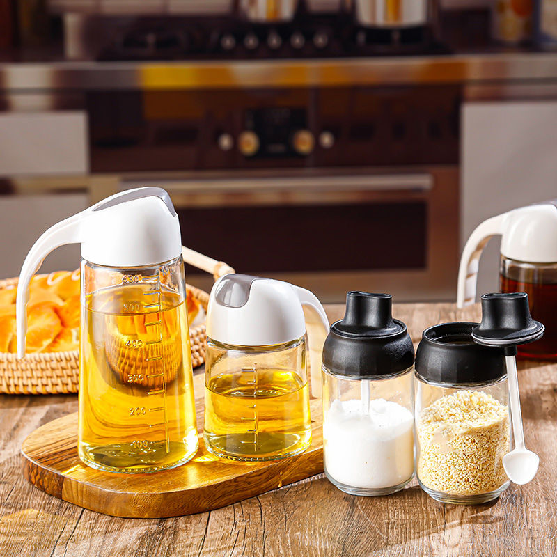 自动开盖油壶不挂油厨房家用玻璃油瓶大容量油罐酱油醋防漏调味瓶