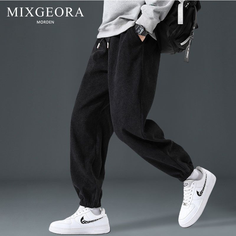 MIXGEORA corduroy pants men's spring, autumn and winter new trendy brand loose leggings sweatpants versatile casual trousers