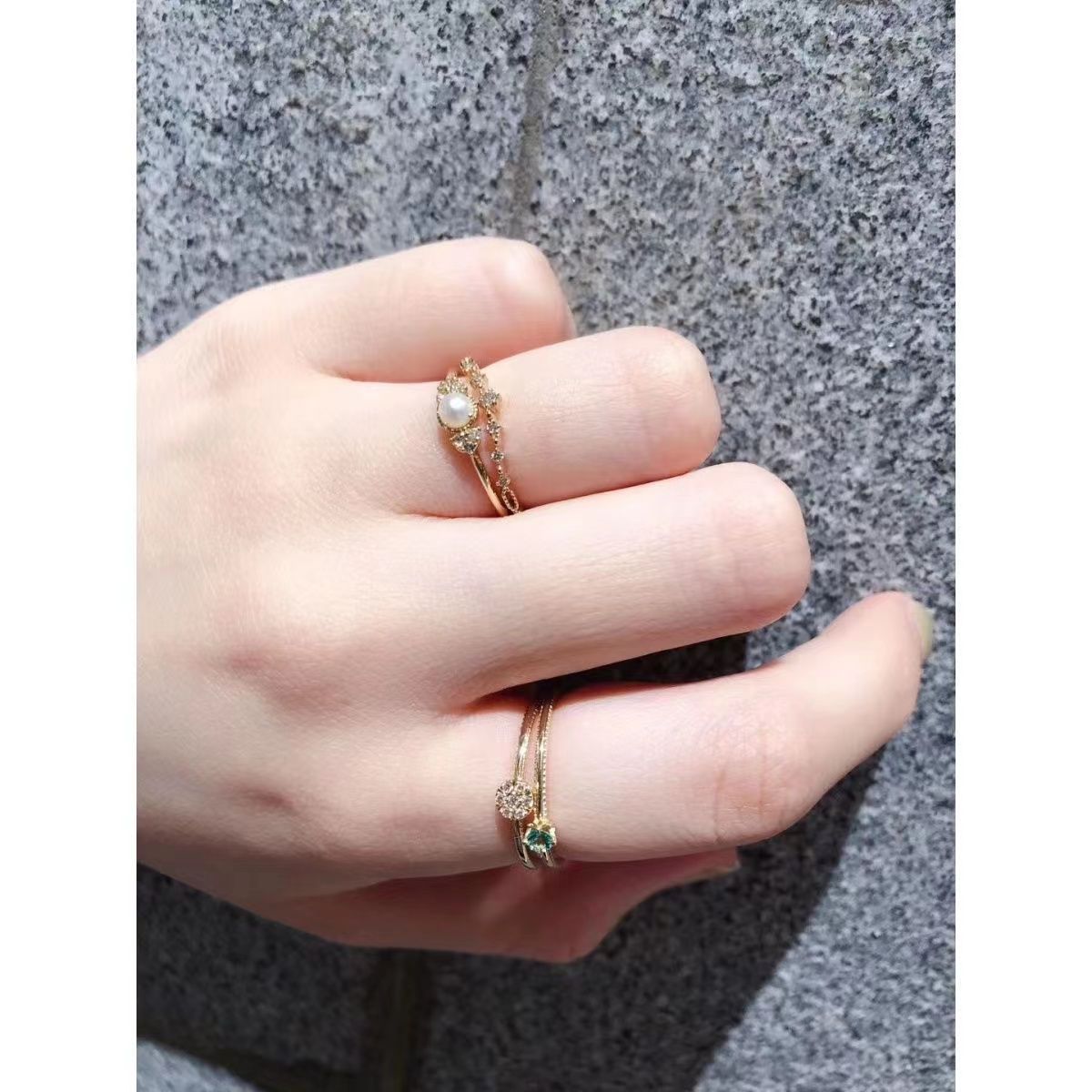 Neuer, leichter Luxus-Ring aus 925er Silber mit Blütenblatt-Perle für Damen – schlicht, farbecht und hochwertig._voghion.com