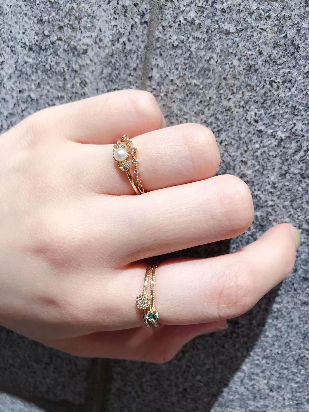 Designer Blumen Perlenring Aus 925er Sterlingsilber Für Damen_voghion.com