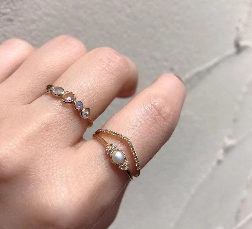 Designer Blumen Perlenring Aus 925er Sterlingsilber Für Damen_voghion.com