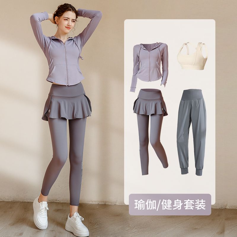 運動服女套裝春夏新款專業健身房晨跑步瑜伽服高級感長袖健身服