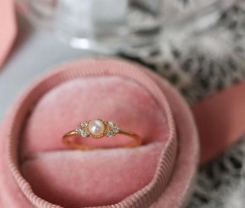 Designer Blumen Perlenring Aus 925er Sterlingsilber Für Damen_voghion.com