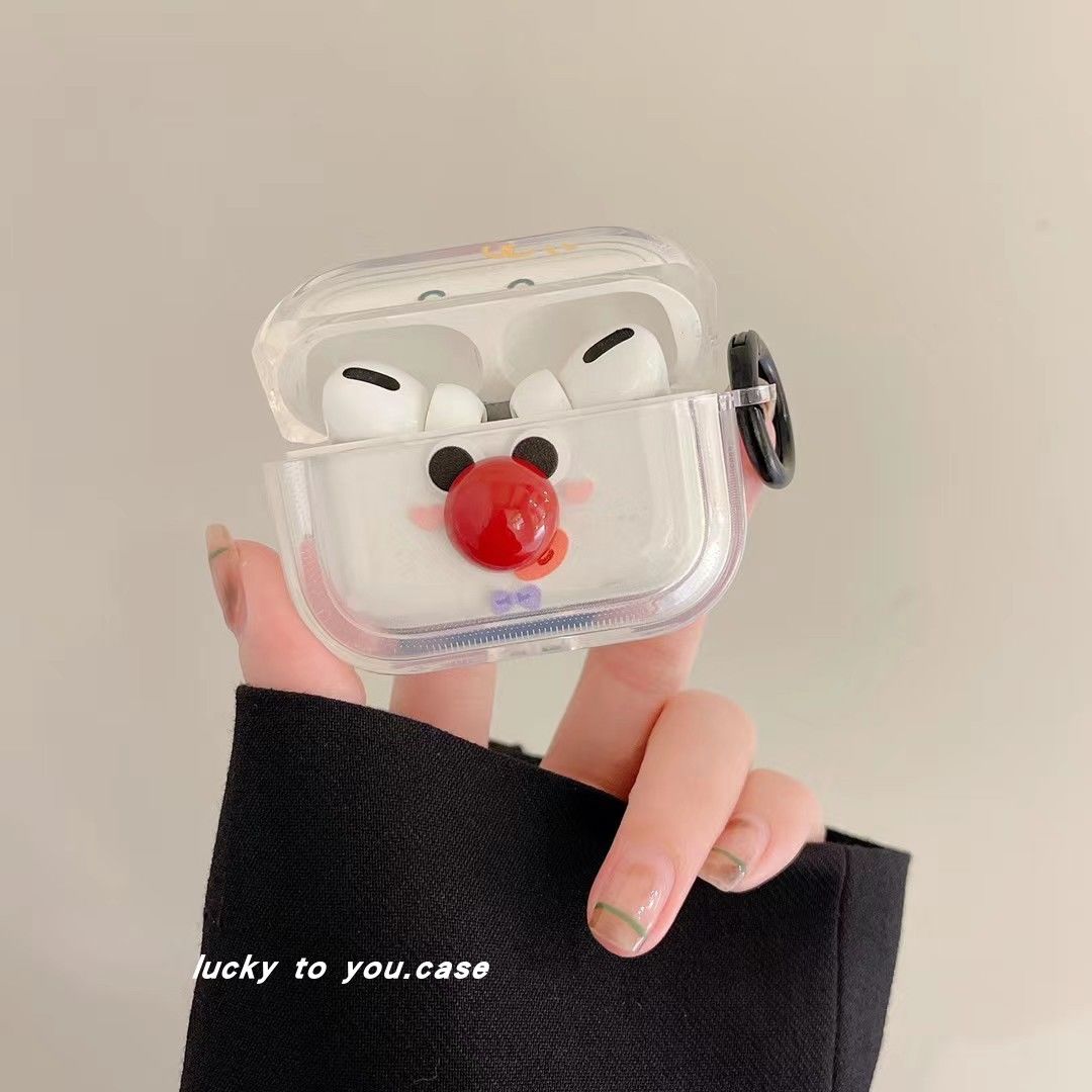 创意透明小丑适用苹果AirPods 3保护壳1/2代蓝牙耳机套pro防摔软