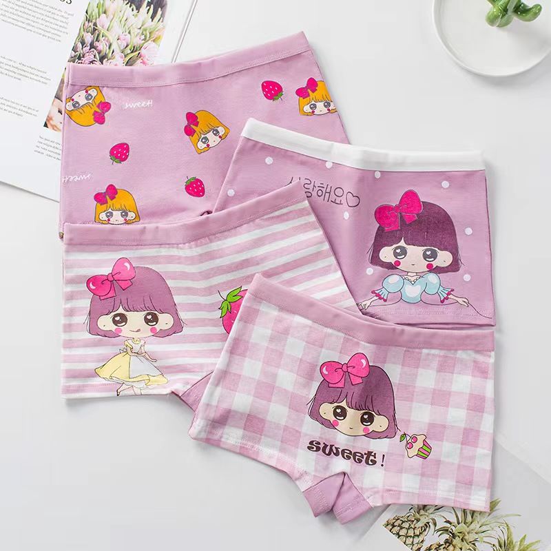 Girls' underwear pure cotton boxer girls' children's shorts baby class A cotton kindergarten girls' middle school children do not clip pp