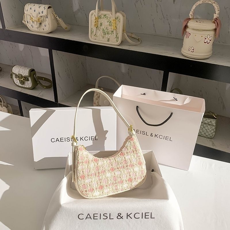 CAISL&CIEL女包小眾設計編織新月包包女夏季2022新款單肩腋下包