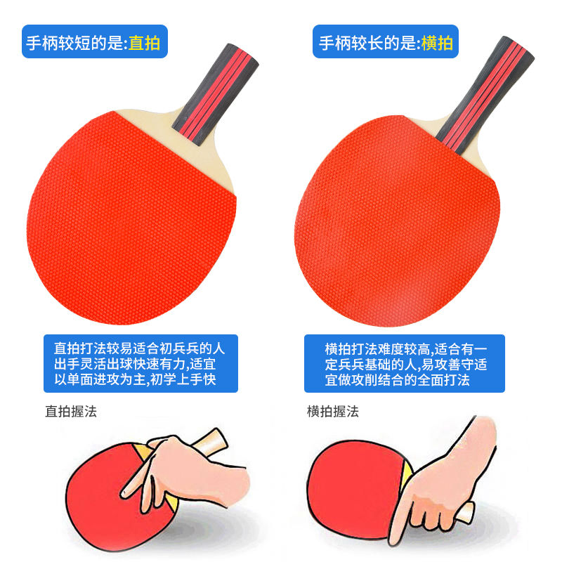 红双喜乒乓球拍双拍一套正品专业套装初学者星级耐打直拍横拍正版