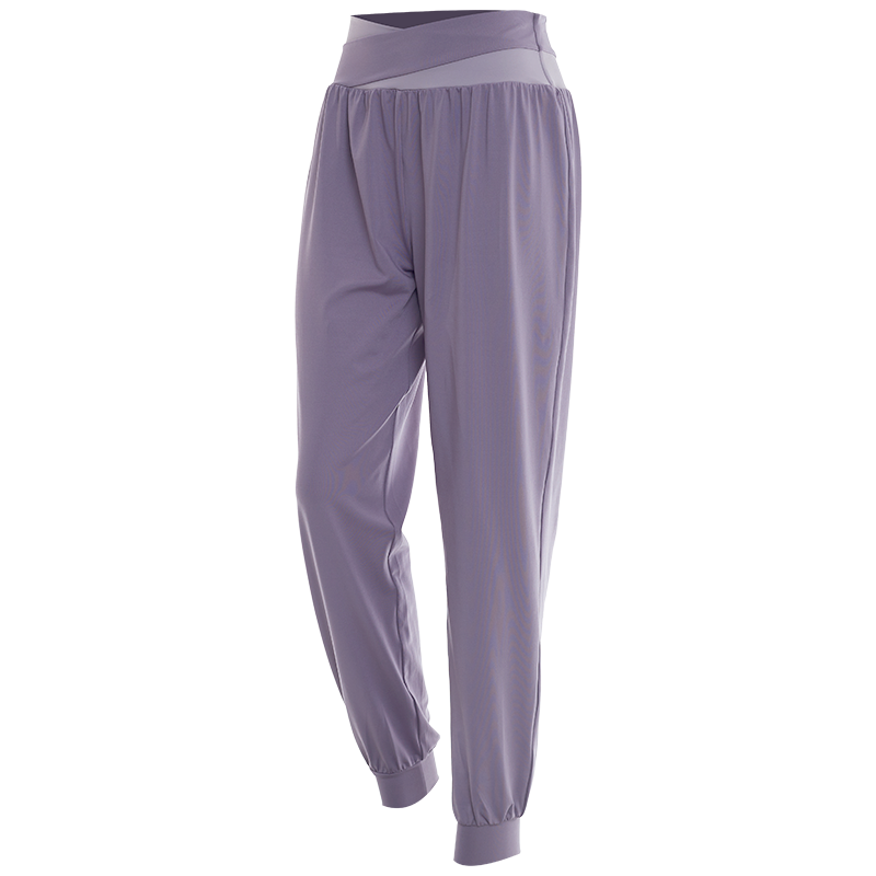 Fanstick fitness pants women's tummy control loose slimming running quick-drying sports pants high-waist leg-tie yoga pants