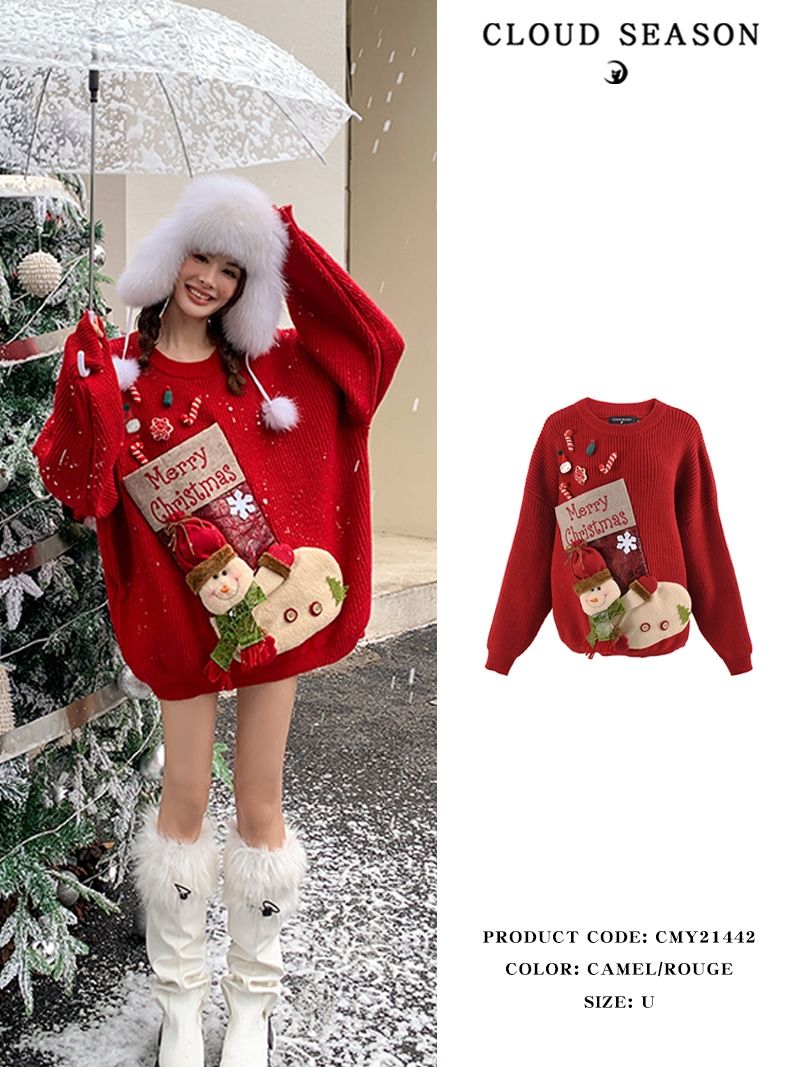 Women's Christmas Jumper Knitted Pullover For Winter Fashion_voghion.com