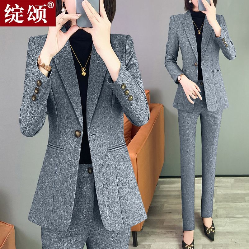 Gray Small Suit Women's Jacket  Spring New Professional Wear Korean Style Suit Suit Workwear Formal Suit