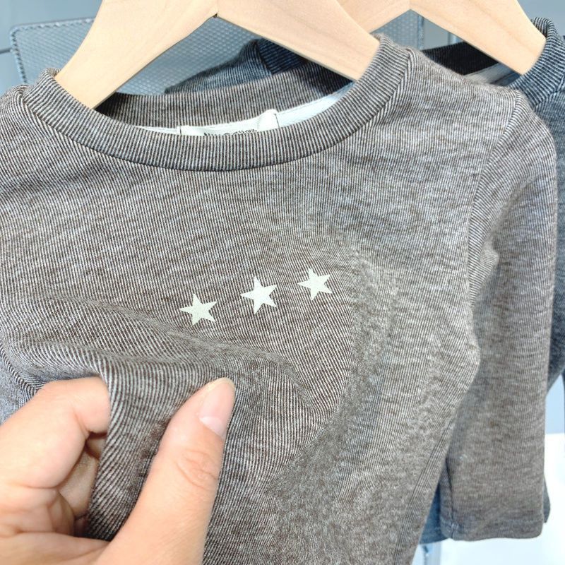 Boys' bottoming shirt, autumn and winter 2023 new style children's clothing, baby warm top, children's long-sleeved T-shirt