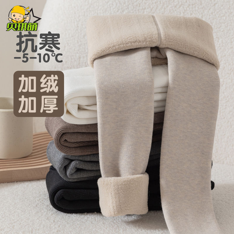 女童打底褲秋冬季加絨加厚兒童踩腳連褲襪女孩寶寶中大童外穿純色