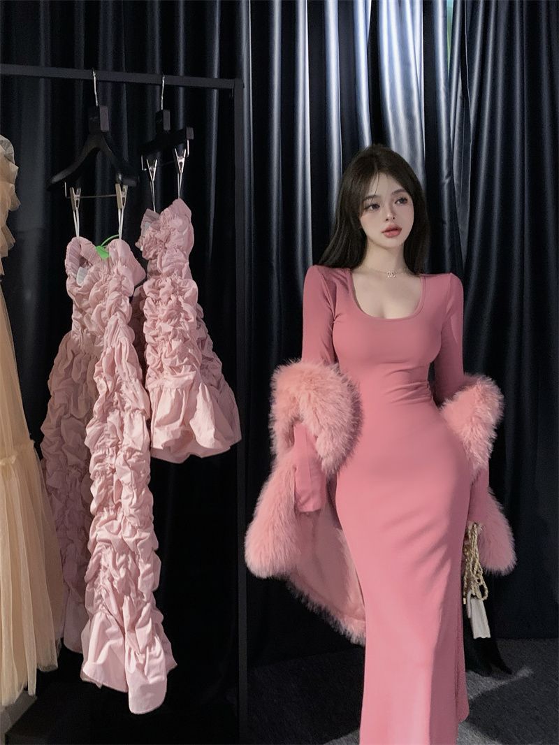 Xiaozi dress is cold and high-end bottoming skirt female spring royal sister small fragrance with skirt Korean drama new