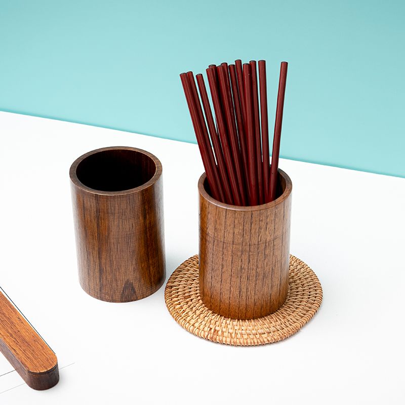 酸枣实木笔筒厨具家用2022新款筷子筒笔筒特价清仓复古空瓶新中式