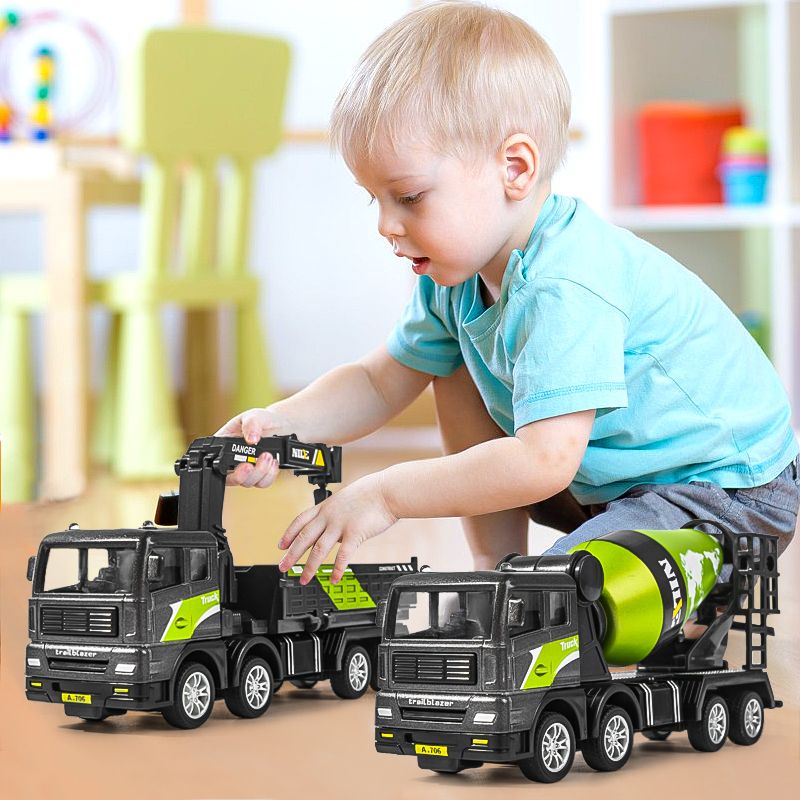 合金玩具车儿童起重机汽车套装男孩惯性工程车翻斗车女孩1一3-4岁