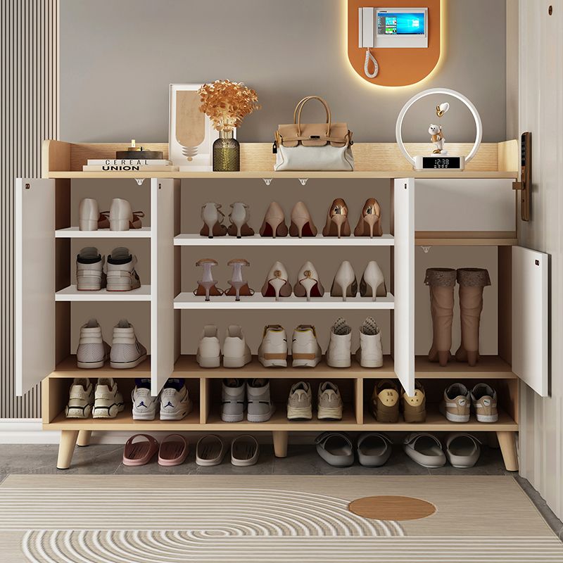 鞋柜家用门口大容量收纳简易多层储物门厅玄关柜阳台简约木质鞋架