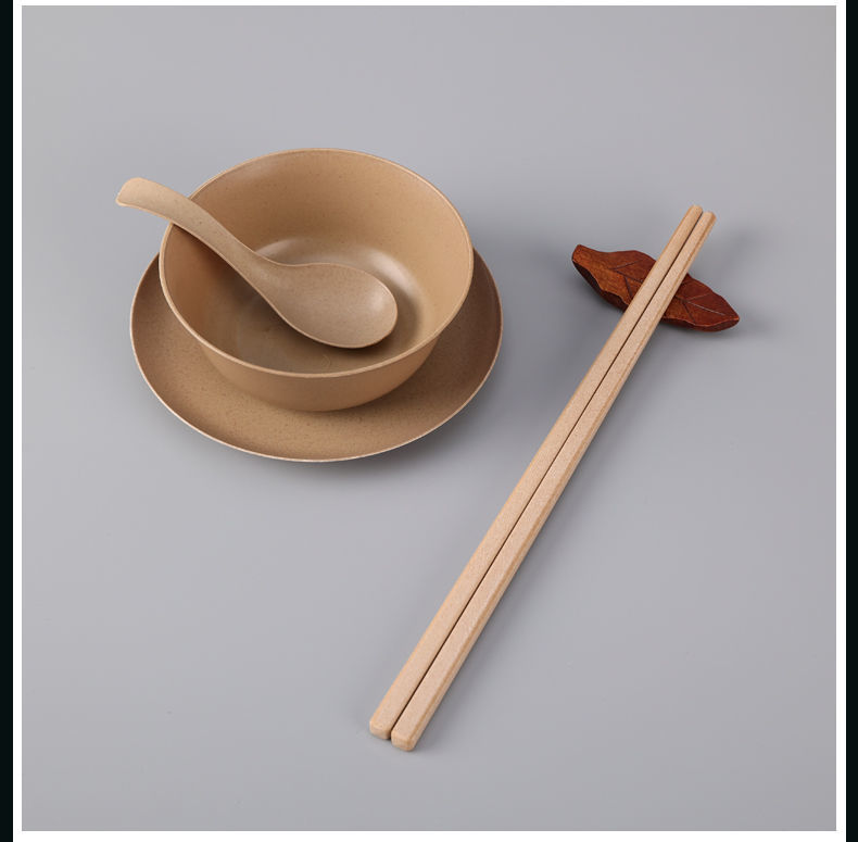 万泉河 高档加厚一次性碗杯筷可降解环保餐具户外烧烤家用聚餐碗盘勺组合