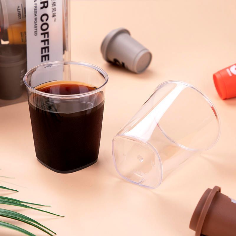 航空杯加厚一次性杯子硬塑料商家用透明水杯茶杯品尝试饮酒试吃杯
