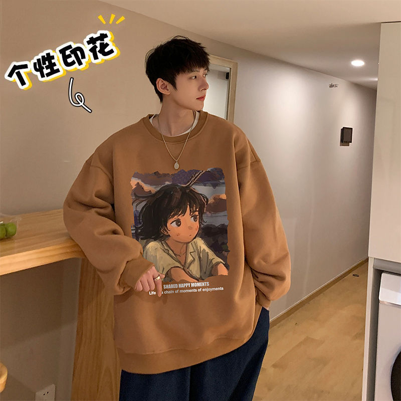 男士衛衣男春秋冬季cityboy情侶圓領無帽加絨加厚潮牌ins長袖衣服