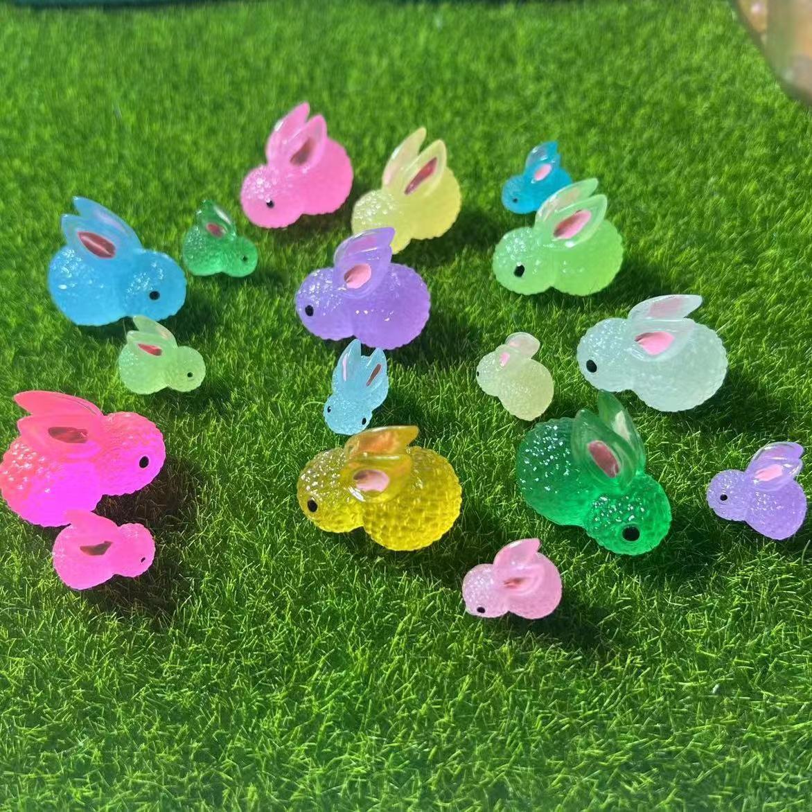 彩色迷你小兔子,夜光发光小可爱_什么值得买