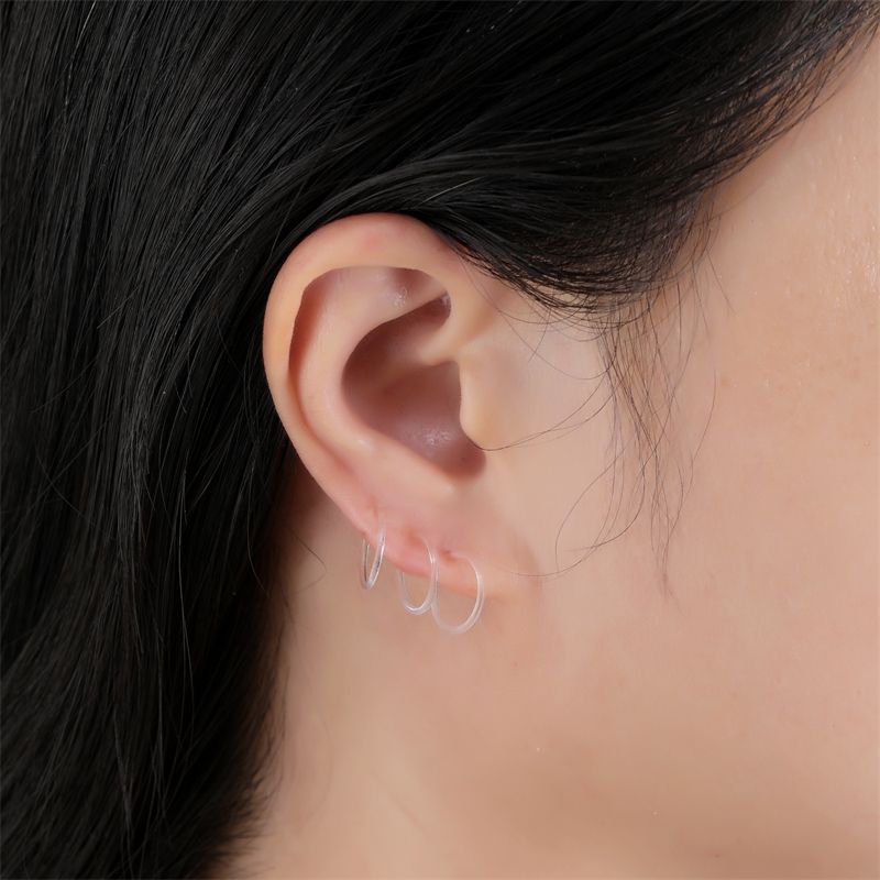 养耳洞耳圈耳棒盒装胶棒塑料耳钉韩版小巧个性耳棍透明隐形耳圈
