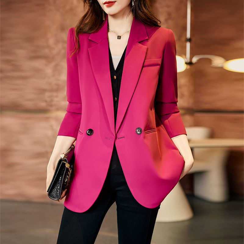High-end black small suit jacket female spring and autumn  new Korean version of the niche casual design suit jacket