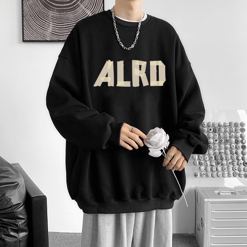 Großer, lockerer Kapuzenpullover für Herren, Winter, plus Fleece-Verdickung, lockeres Trend-Basisshirt mit langärmeligem T-Shirt_voghion.com
