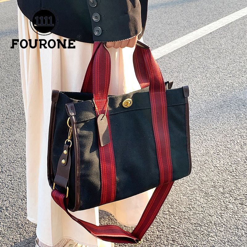 FOUR ONE Fashion Women's 2023 New Canvas Niche Handheld Classroom Commuter Tote Cloth Crossbody Bag_voghion.com