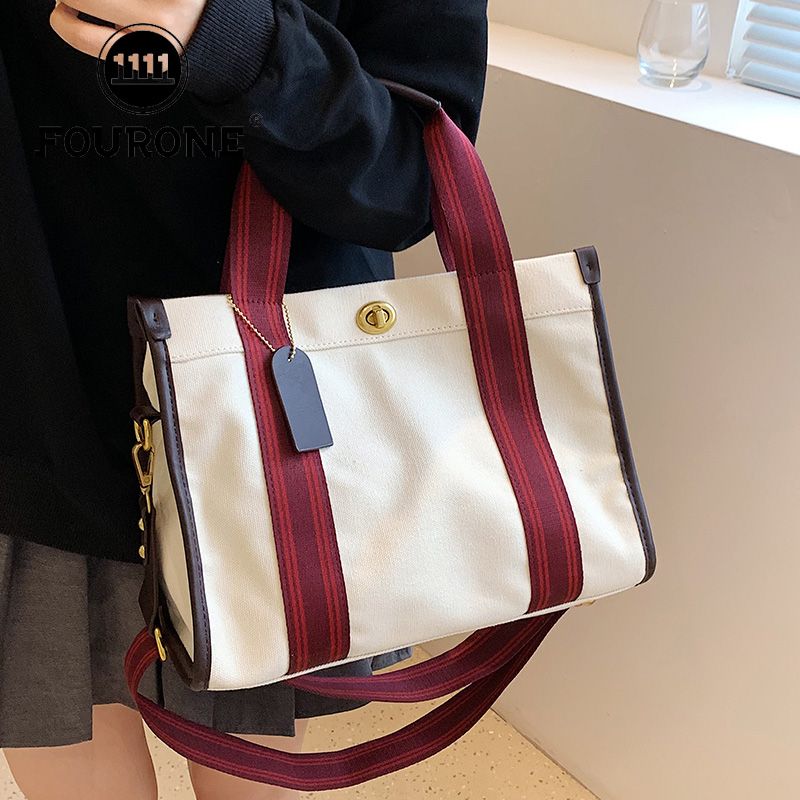 FOUR ONE Fashion Women's 2023 New Canvas Niche Handheld Classroom Commuter Tote Cloth Crossbody Bag_voghion.com