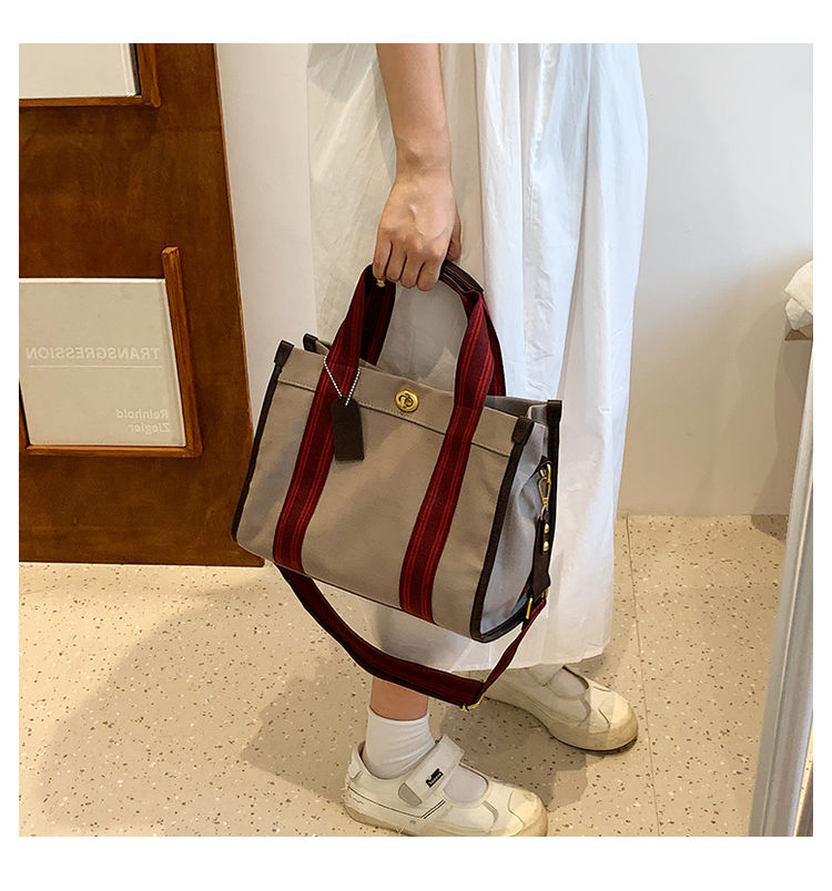 FOUR ONE Fashion Women's 2023 New Canvas Niche Handheld Classroom Commuter Tote Cloth Crossbody Bag_voghion.com