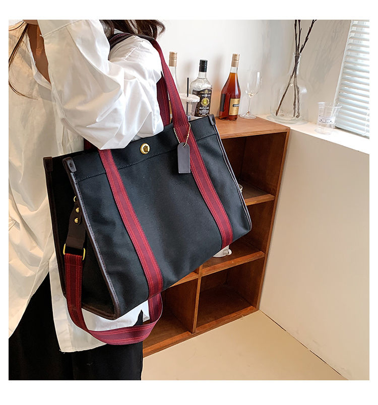 FOUR ONE Fashion Women's 2023 New Canvas Niche Handheld Classroom Commuter Tote Cloth Crossbody Bag_voghion.com