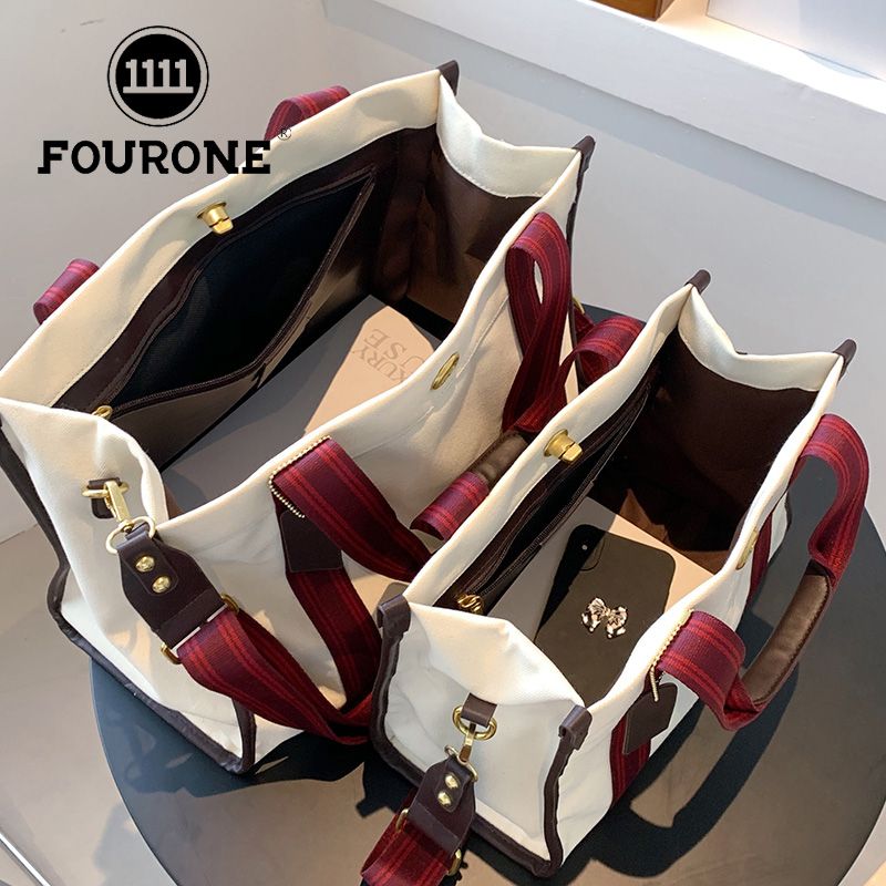 FOUR ONE Fashion Women's 2023 New Canvas Niche Handheld Classroom Commuter Tote Cloth Crossbody Bag_voghion.com