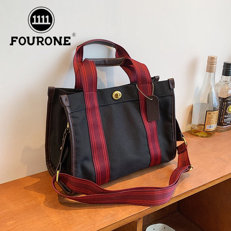 FOUR ONE Fashion Women's 2023 New Canvas Niche Handheld Classroom Commuter Tote Cloth Crossbody Bag_voghion.com