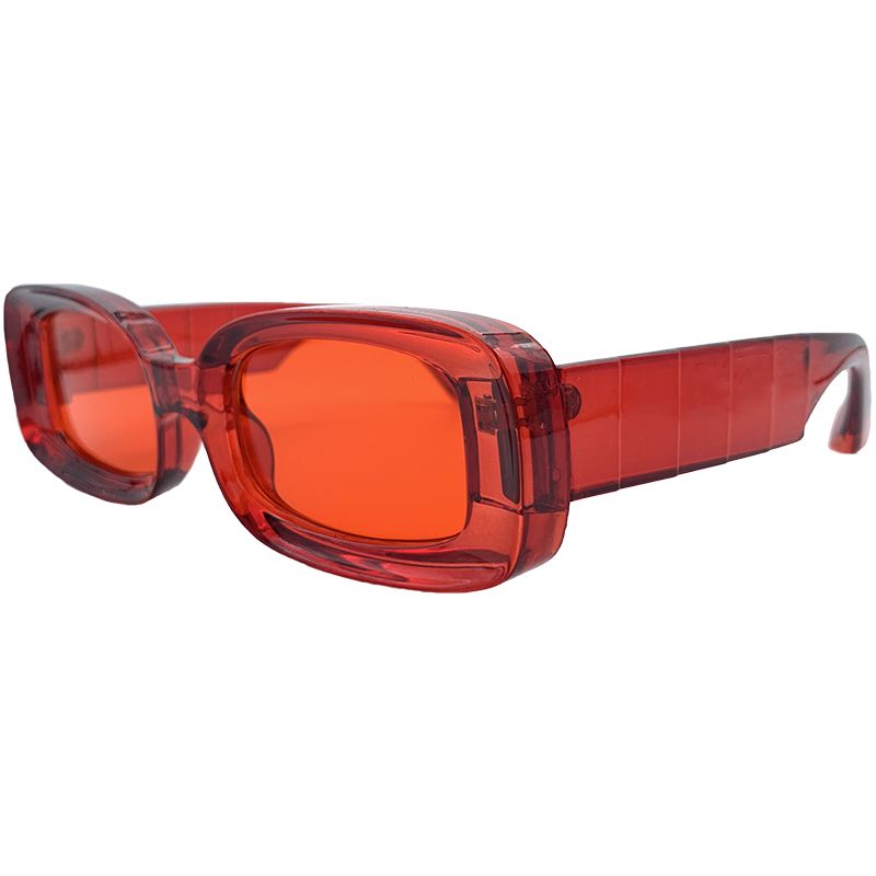 Red Jelly Sunglasses, Bouncing Blue-green Frame, Transparent Thick Frame, Square Face Glasses_voghion.com