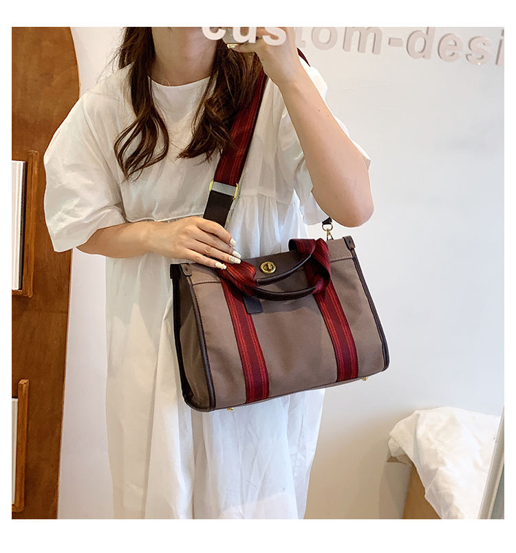 FOUR ONE Fashion Women's 2023 New Canvas Niche Handheld Classroom Commuter Tote Cloth Crossbody Bag_voghion.com