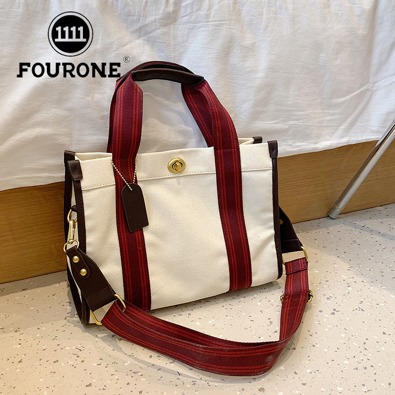 FOUR ONE Fashion Women's 2023 New Canvas Niche Handheld Classroom Commuter Tote Cloth Crossbody Bag_voghion.com
